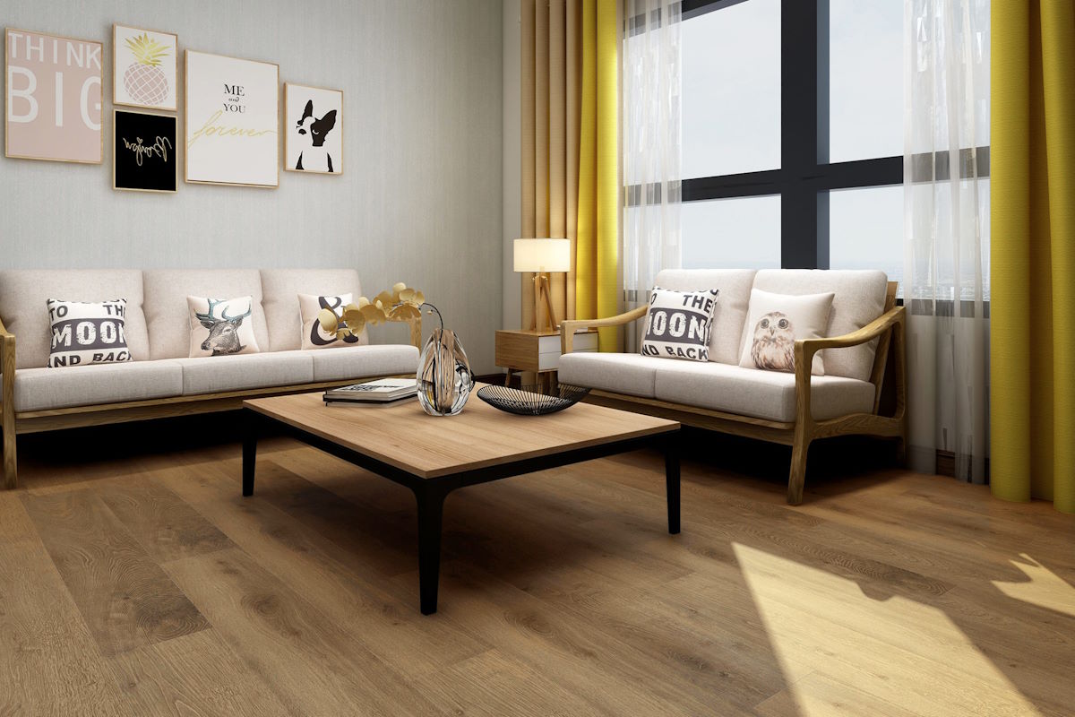 Wide-plank European Oak flooring in a luxury interior